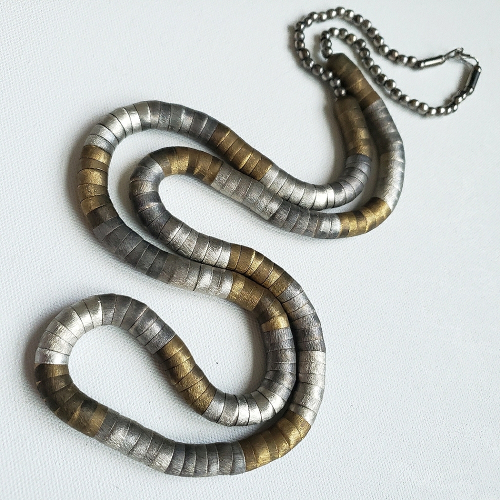 Vintage Snake Coil Necklace extra long slinky feel
